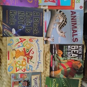 Scholastic Kids Book Lot - Blue, Yellow, Green, Red, Black, Purple Covers